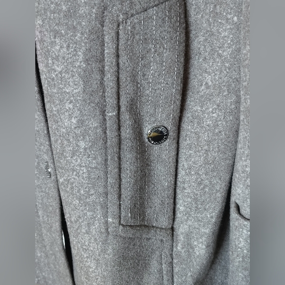 NWT - London Fog Gray Hooded Wool Blend Coat Size L - Picture 5 of 16